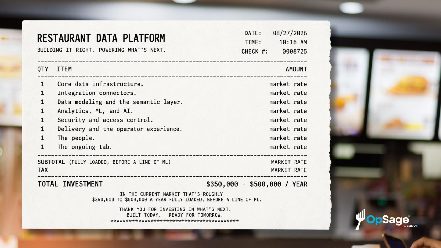 receipt for building a restaurant ai data platform